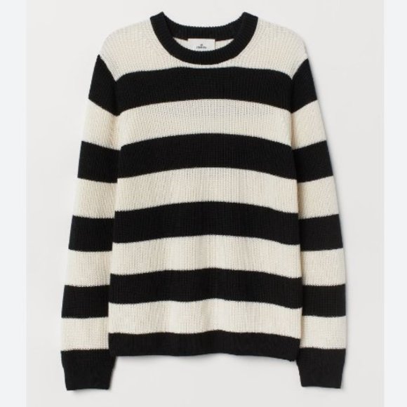 H&M Striped Knit Mohair-Blend Sweater M - Picture 1 of 10
